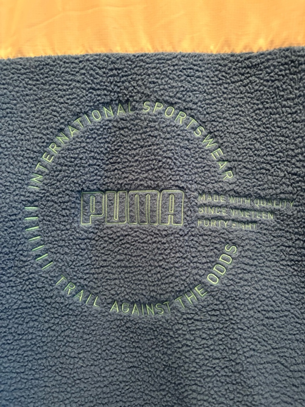 Puma Colorblock Sherpa Jacket in Teal, Navy, White & Orange - Picture 9 of 15